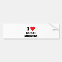 I Love Bridal Showers Bumper Sticker