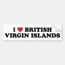 I Love British Virgin Islands Bumper Stickers