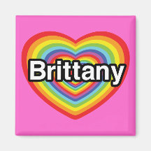 I love Brittany: rainbow heart Magnet