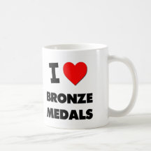 I Love Bronze Medals Coffee Mugs