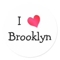 I Love Brooklyn Round Sticker