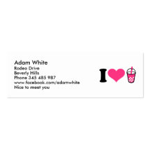 I love Bubble Tea Business Card Template