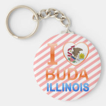 I Love Buda, IL Key Chains
