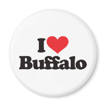 I Love Buffalo Refrigerator Magnet