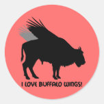 I love buffalo wings round sticker