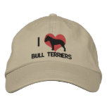 I Love Bull Terriers Embroidered Hat