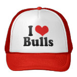 I Love Bulls Mesh Hat