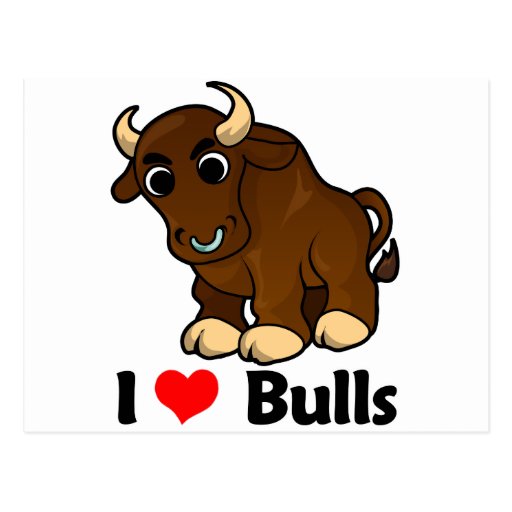 I Love Bulls Postcard