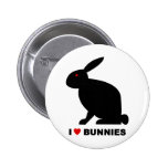I Love Bunnies Pinback Button