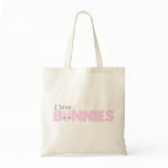 I Love Bunnies Pink Tote Bag