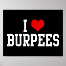 I Love Burpees, Fitness Print