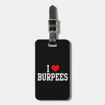 I Love Burpees, Fitness Tag For Luggage
