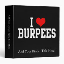 I Love Burpees, Fitness Vinyl Binder