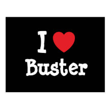 I love Buster heart custom personalized Post Cards