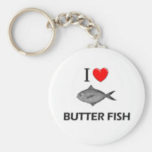 I Love Butter Fish Key Chain