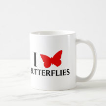 I Love Butterflies Coffee Mugs