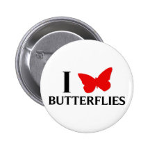 I Love Butterflies Pinback Button