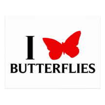 I Love Butterflies Post Cards