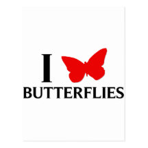 I Love Butterflies Post Cards