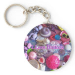 I Love buttons Keychains