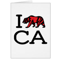 I Love CA - Bear - Card