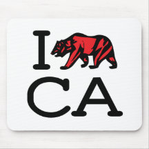 I Love CA - Bear - Mousepad