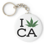 I Love CA - Green Leaf - Keychain