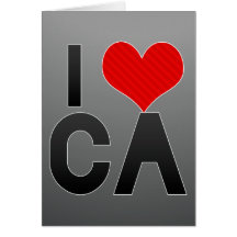 I Love CA Greeting Cards