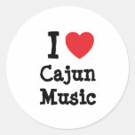 I love Cajun Music heart custom personalized Round Sticker