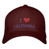 "I LOVE CALIFORNIA"  -- EMBROIDERED -- relaxed Embroidered Baseball Cap