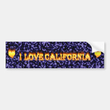 I love california fire and flames bumper sticker