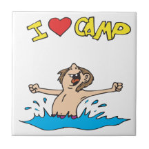 I Love Camp 2 Ceramic Tile