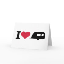 I love camping - caravan greeting card