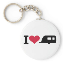 I love camping - caravan key chain
