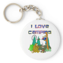 I Love Camping Keychain