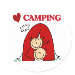 I Love Camping Round Stickers