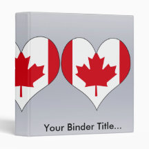 I Love Canada 3 Ring Binders