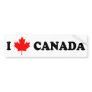 I Love Canada Bumper Stickers