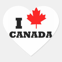 I Love Canada Heart Sticker