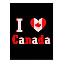 I Love Canada Maple Leaf Heart Postcard