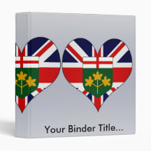 I Love Canada Ontario 3 Ring Binders