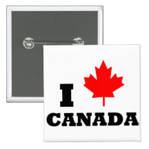 I Love Canada Pinback Buttons