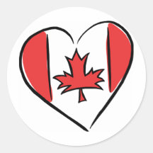 I Love Canada Round Sticker
