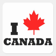 I Love Canada Square Sticker