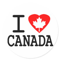 I Love Canada Round Sticker