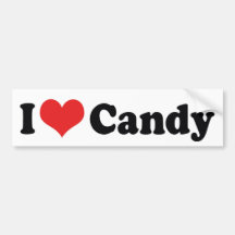 I Love Candy Bumper Sticker