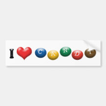 I Love Candy Bumper Sticker