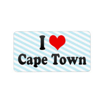 I Love Cape Town, South Africa Personalized Address Labels