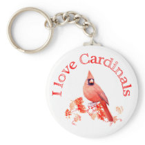 I Love Cardinals Keychains