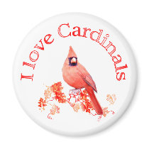 I Love Cardinals Fridge Magnets